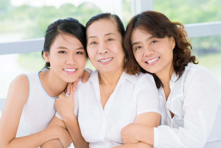 Senior woman with daughter and granddaughter